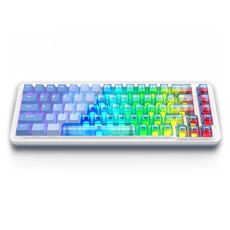 Redragon Nova Magnetic K709 RGB Hot-Swappable Wired 65% Keyboard with Rapid Trigger (UltraMag Magnetic Linear Switch) (White/Blue/Transparent)