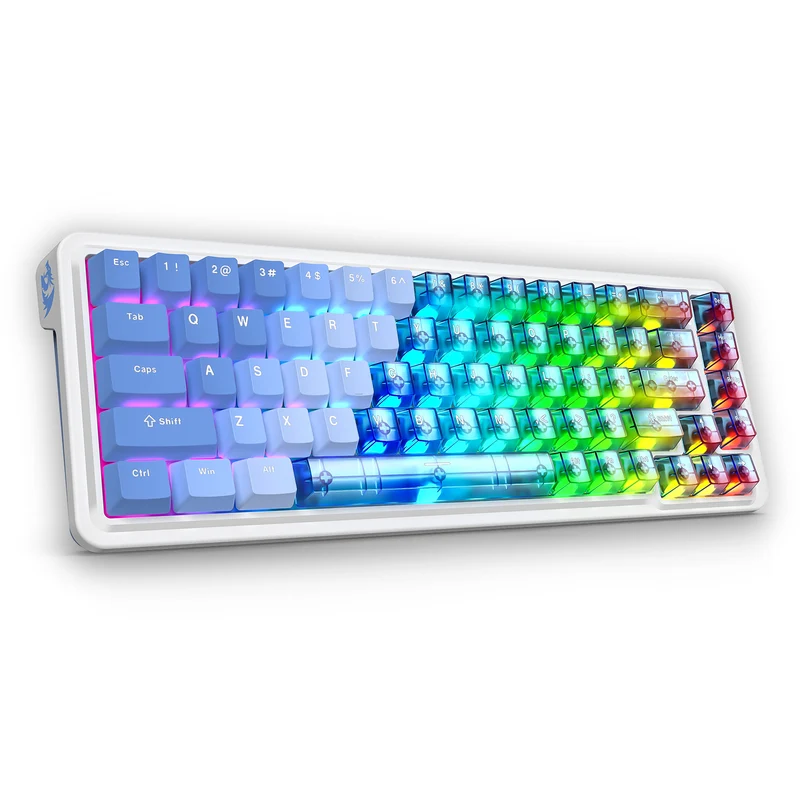 Redragon Nova Magnetic K709 RGB Hot-Swappable Wired 65% Keyboard with Rapid Trigger (UltraMag Magnetic Linear Switch) (White/Blue/Transparent)