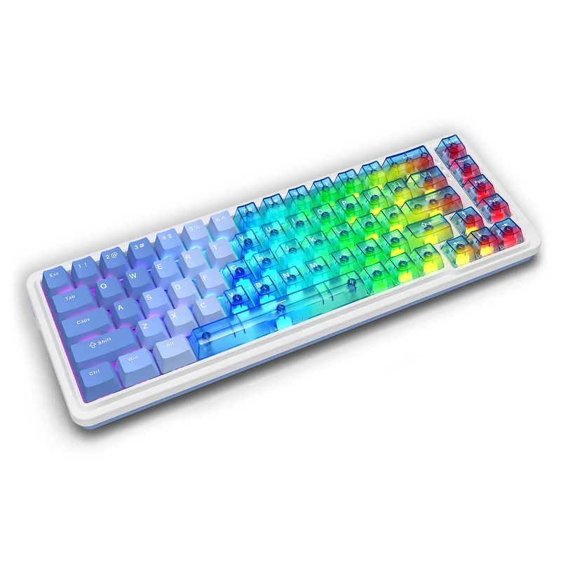 Redragon Nova Magnetic K709 RGB Hot-Swappable Wired 65% Keyboard with Rapid Trigger (UltraMag Magnetic Linear Switch) (White/Blue/Transparent)