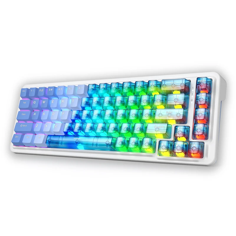Redragon Nova Magnetic K709 RGB Hot-Swappable Wired 65% Keyboard with Rapid Trigger (UltraMag Magnetic Linear Switch) (White/Blue/Transparent)