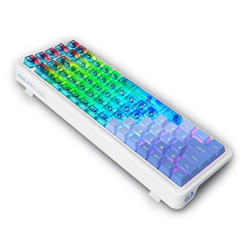 Redragon Nova Magnetic K709 RGB Hot-Swappable Wired 65% Keyboard with Rapid Trigger (UltraMag Magnetic Linear Switch) (White/Blue/Transparent)