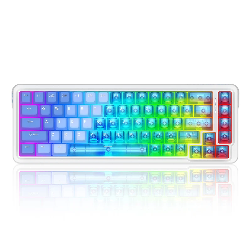 Redragon Nova Magnetic K709 RGB Hot-Swappable Wired 65% Keyboard with Rapid Trigger (UltraMag Magnetic Linear Switch) (White/Blue/Transparent)