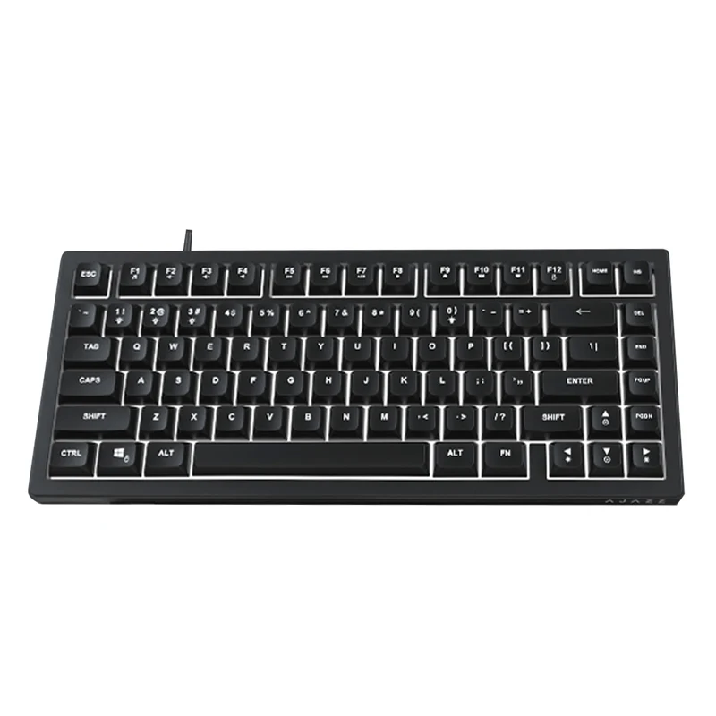 Ajazz AF82 White Light 82 Keys Wired Membrane Keyboard (Black)