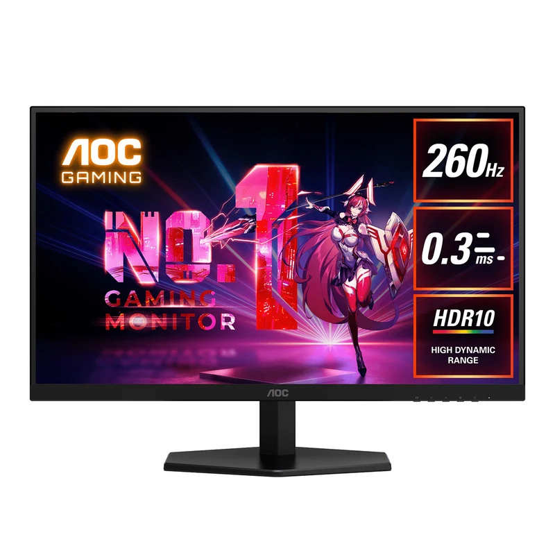 AOC Q27G42ZE/71 27" QHD (2560x1440) Dual Mode (240Hz or 260Hz OC) 0.3ms Adaptive-Sync Fast IPS Gaming Monitor with Tilt (Black/Red)