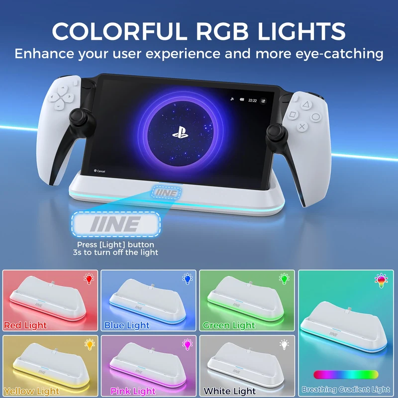 IINE Pin-Based Contact Charging Station for Playstation Portal (Black, White) (L1004, L1005)