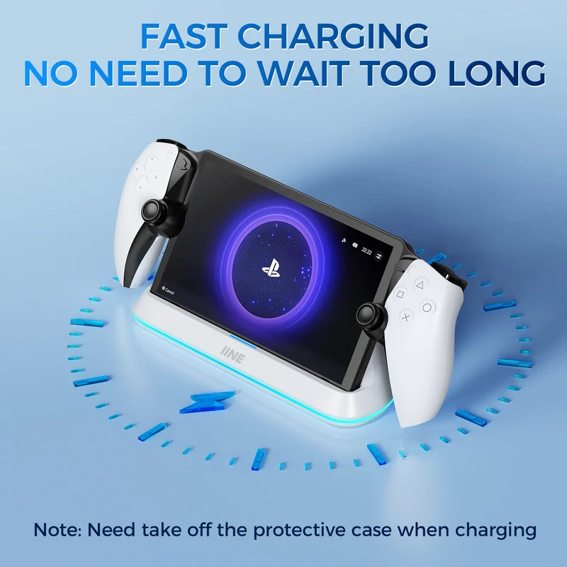 IINE Pin-Based Contact Charging Station for Playstation Portal (Black, White) (L1004, L1005)