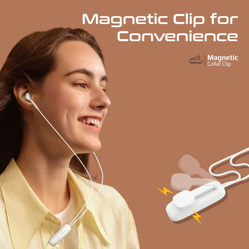Promate Latch Clip-On High Fidelity Wireless Dynamic Earphones (White)
