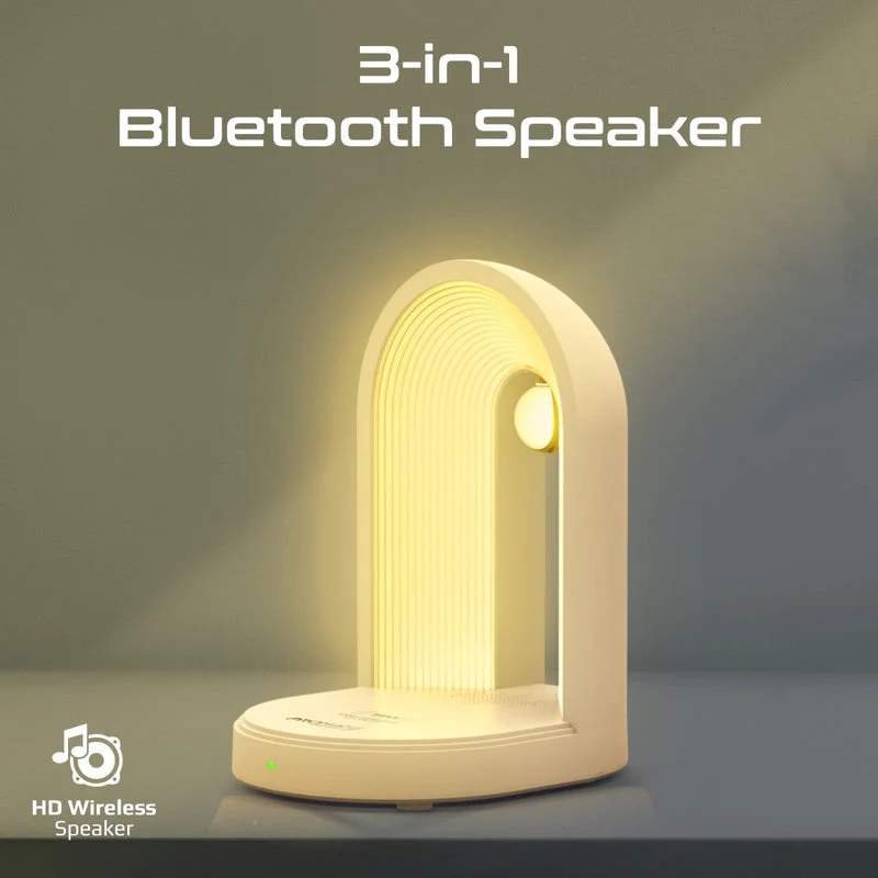 Promate Globe-Qi Multi-Functional LED Lamp Bluetooth Speaker with 15W Wireless Charger