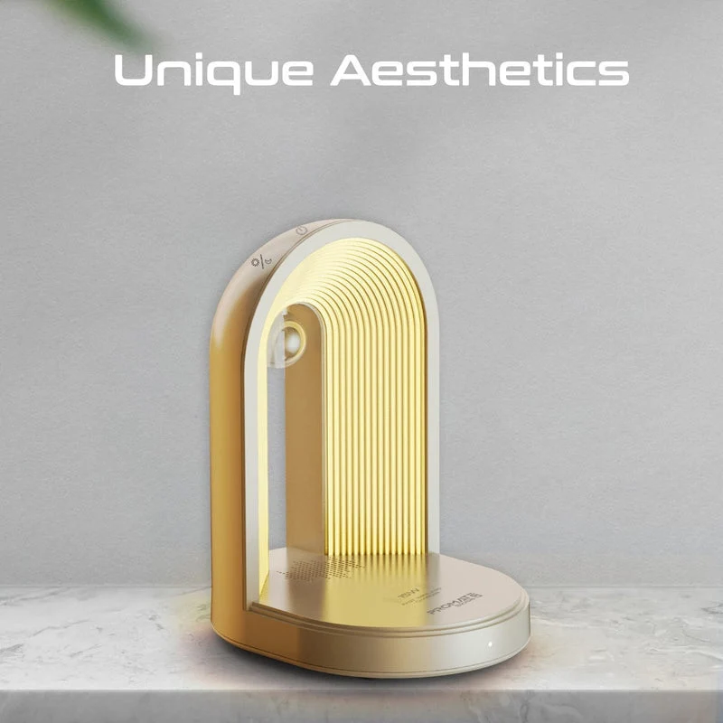 Promate Globe-Qi Multi-Functional LED Lamp Bluetooth Speaker with 15W Wireless Charger