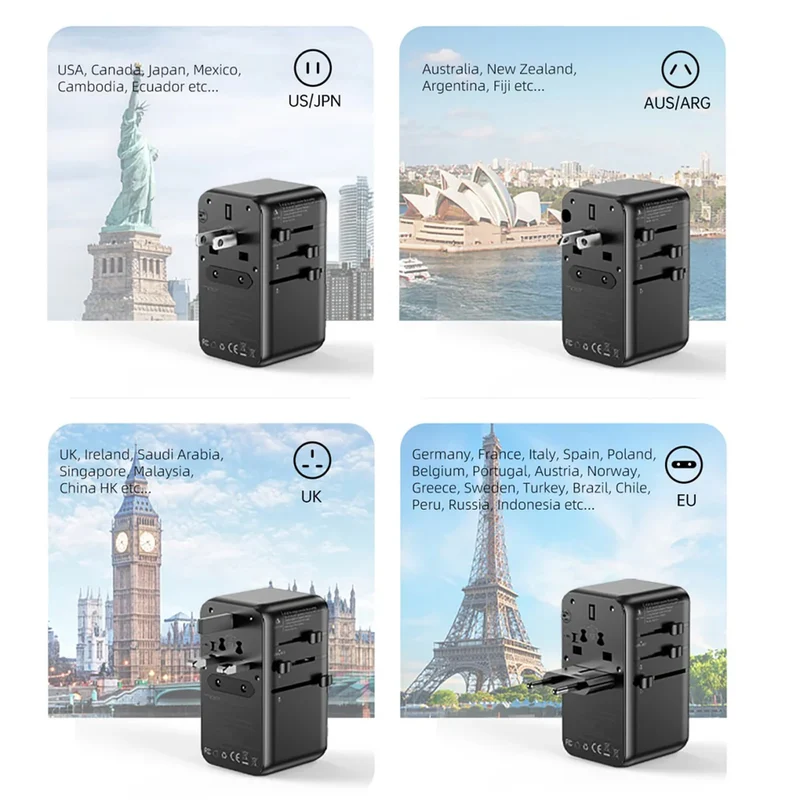 Vyvylabs Explorer Series GaN 4 Ports+AC Fast Charger Travel Adapter 85W A+3C with Type-C Cable (Gold) (GAN85T-GD)