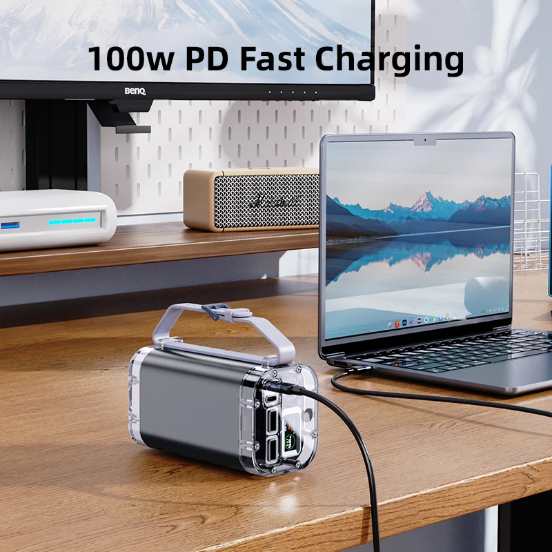 Vyvylabs P1 Outdoor Digital Display Mini Power Bank 40000mAh 100W Waterproof+Light (Dark Gray) (VP14100)