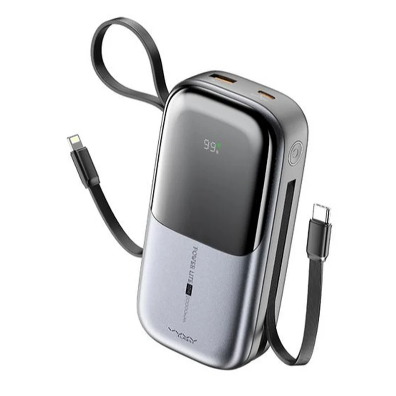 Vyvylabs Power Lite Digital Display Power Bank 20000mAh 65W with C+L Fast Charging Cable (Tarnish) (VBQ08-TN)