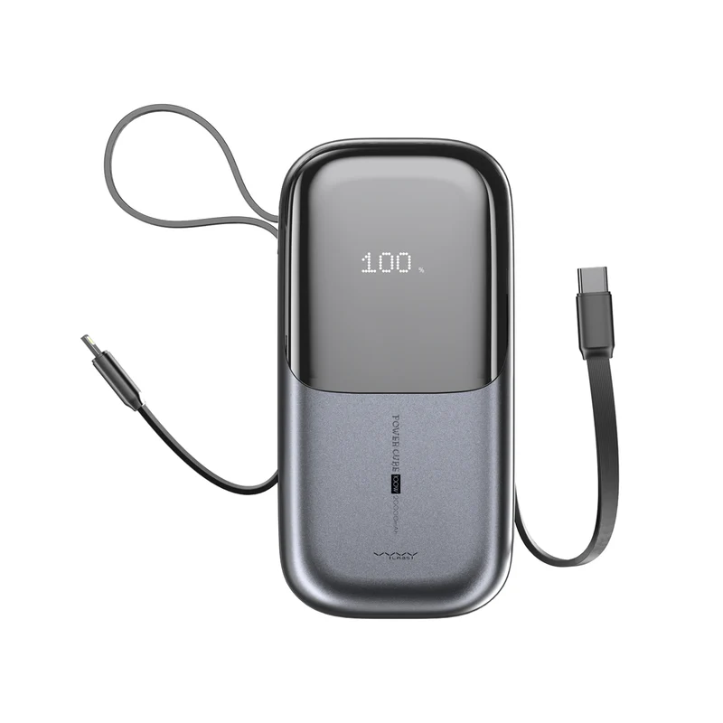 Vyvylabs Power Lite Digital Display Power Bank 20000mAh 65W with C+L Fast Charging Cable (Tarnish) (VBQ08-TN)