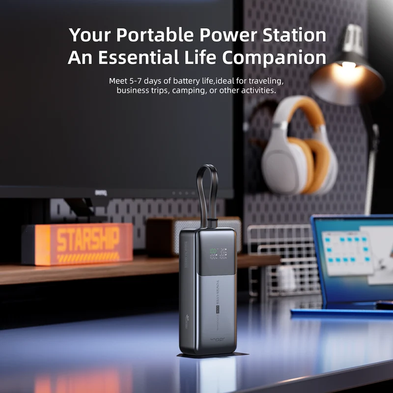 Vyvylabs Power Cube Pro Digital Display Power Bank 20000mAh 100W with Type-C Fast Charging Cable (Tarnish) (VBQ10-TN)