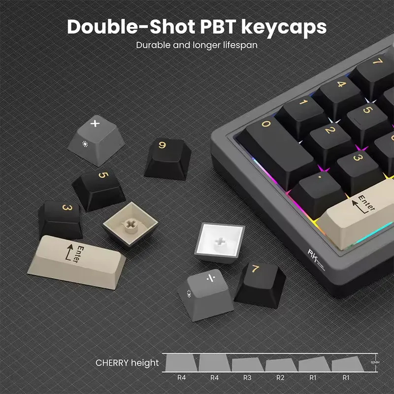 Royal Kludge M20 Tri-Mode RGB 2-in-1 Numeric KeyPad & Calculator Phantom (Cream Switch, Violet Switch)