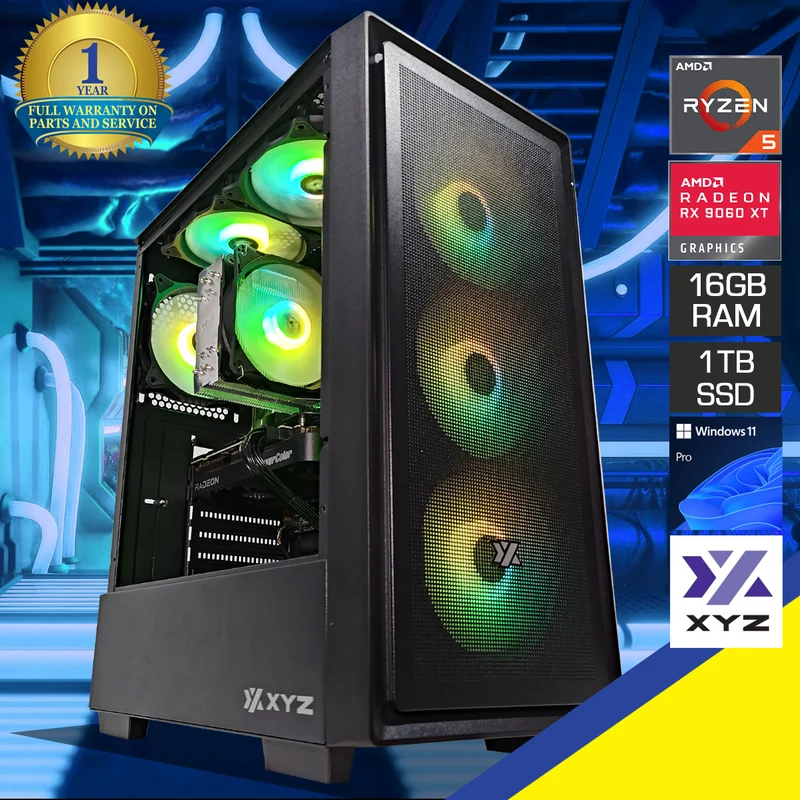 Sigma Airone 100X Black Desktop Gaming PC | AMD Ryzen 5 8400F| 16GB RAM | 1TB SSD| RX 9060 XT | Windows 11 Pro