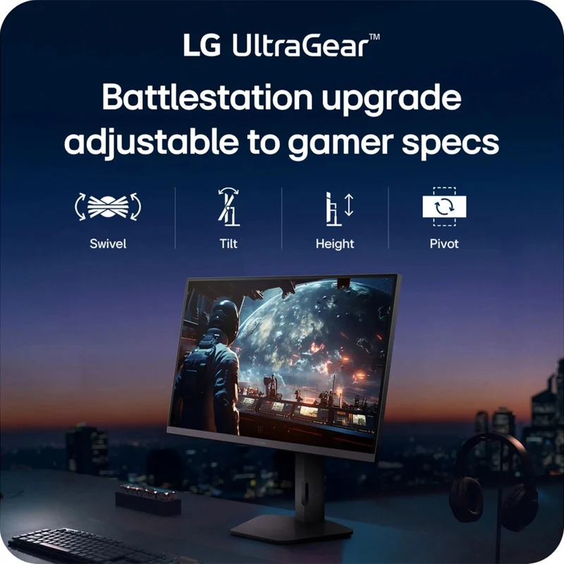 LG UltraGear 27G610A-B 27" QHD (2560x1440) 200Hz 1ms IPS Gaming Monitor With Tilt, Height, Swivel & Pivot Adjustment