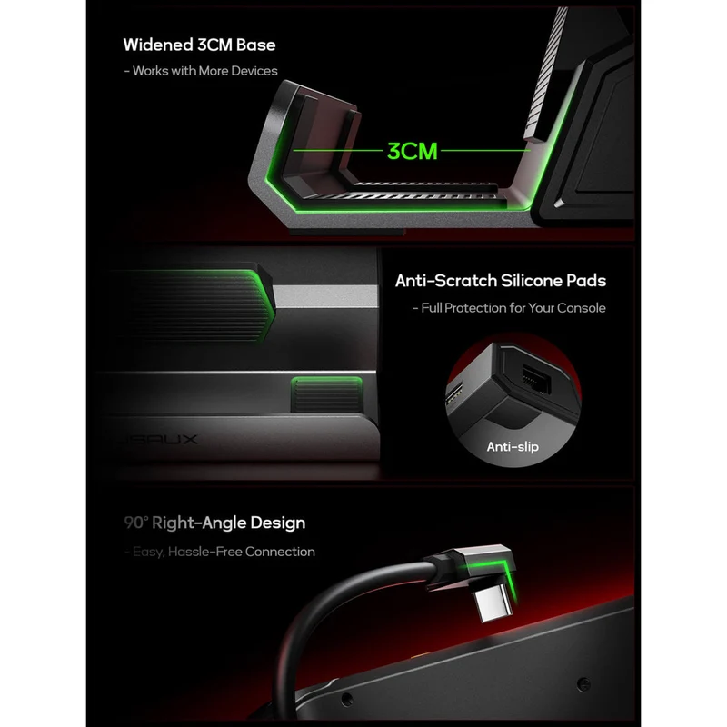 JSAUX USB-C 5-in-1 Docking Station for Steam Deck/ Steam Deck OLED/ ROG Ally/ ROG Ally X / Legion Go/ Legion Go 2/ Legion Go S (Grey) (HB0602S)