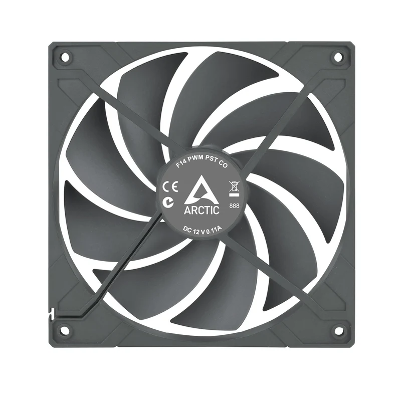 Arctic F14 PWM PST CO 140mm PWM Fan with Cable Splitter for Continuous Operation (Black) (ACFAN00080A)