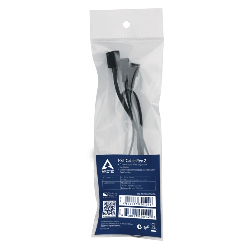 Arctic 4-Pin PWM Fan Splitter Cable - PST Splitter Cable for Four Fans (ACCBL00007A)