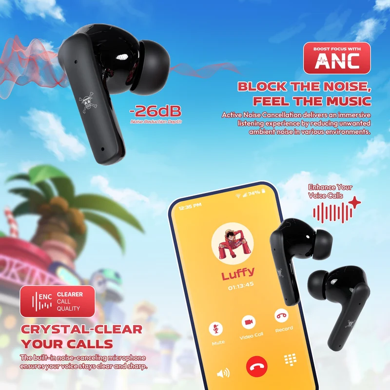 Fantech x One Piece Groove ANC FT20 True Wireless BT 5.3 Earphones (Luffy, Zoro, Luffy Gear 5, Nami)