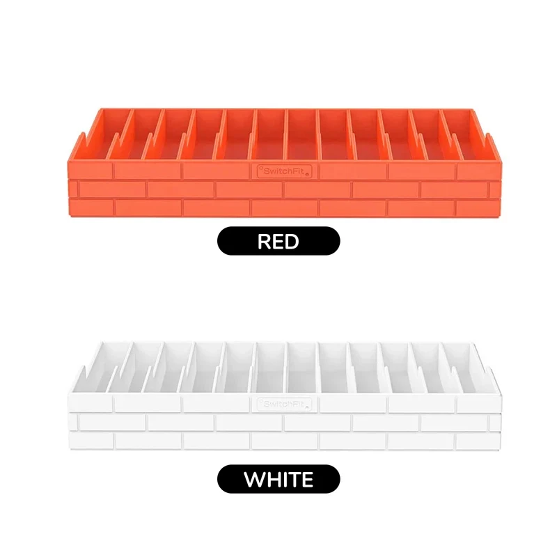 IINE Game Card Storage Rack for Nintendo Switch (Red, White)