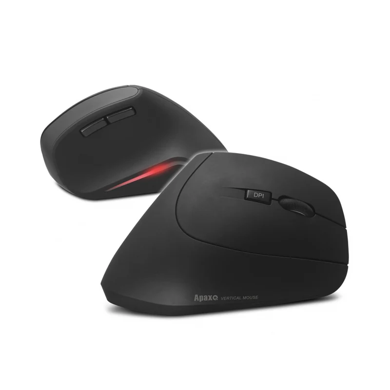 ApaxQ MV-186 Ergonomic Wireless Vertical Mouse (Black)