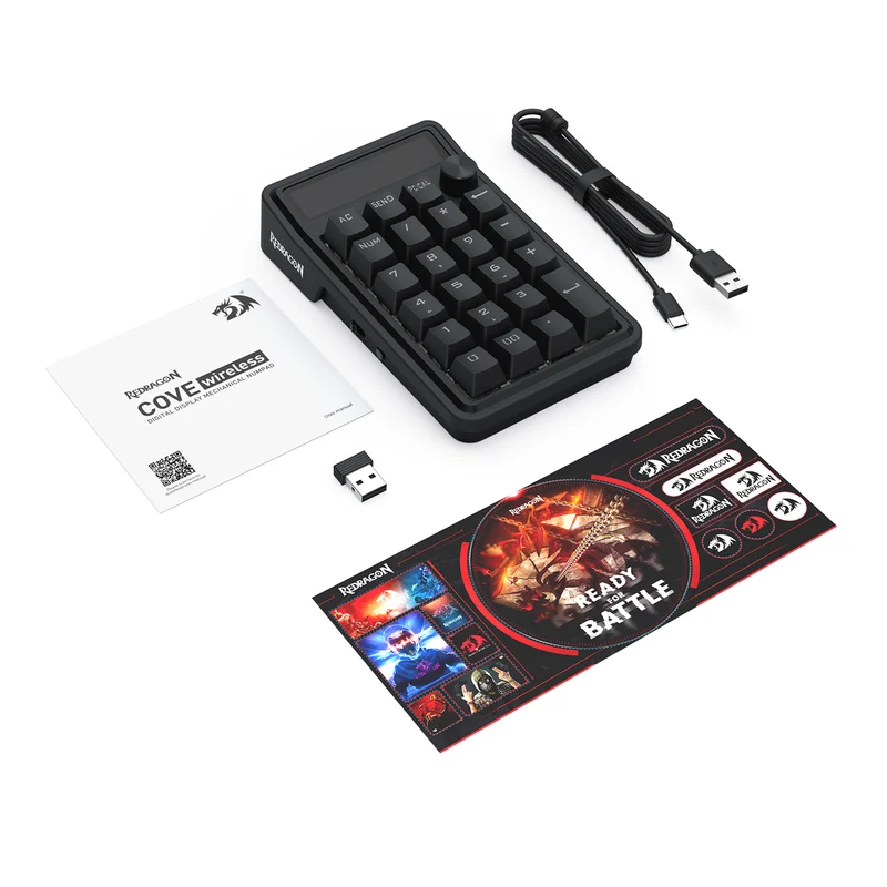 Redragon Cove Wireless K733 RGB Hot-Swappable Gasket Mounted Digital Mechanical Numpad (RPC Linear Switch)