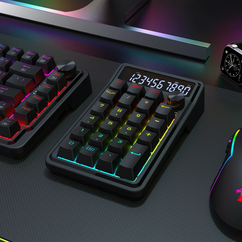 Redragon Cove Wireless K733 RGB Hot-Swappable Gasket Mounted Digital Mechanical Numpad (RPC Linear Switch)