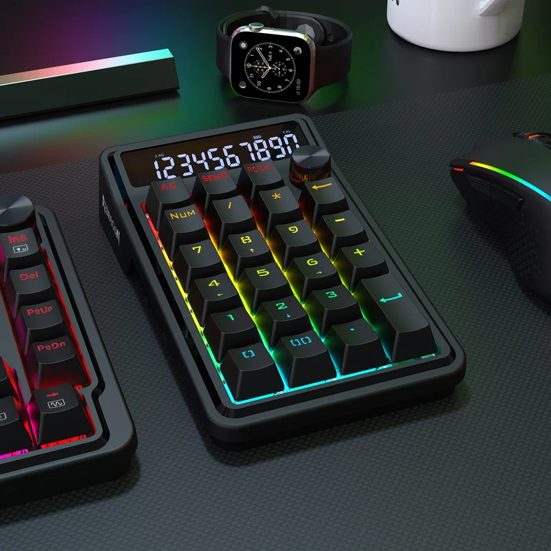 Redragon Cove Wireless K733 RGB Hot-Swappable Gasket Mounted Digital Mechanical Numpad (RPC Linear Switch)
