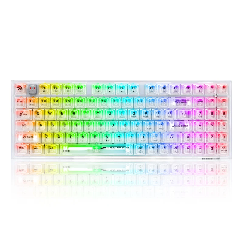 Redragon Irelia Pro K658 RGB Tri-Mode 94-Key Hot-Swappable Wireless Mechanical Keyboard (Transparent White)