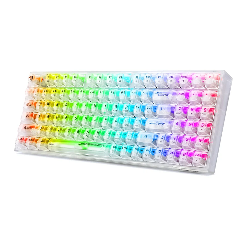 Redragon Irelia Pro K658 RGB Tri-Mode 94-Key Hot-Swappable Wireless Mechanical Keyboard (Transparent White)