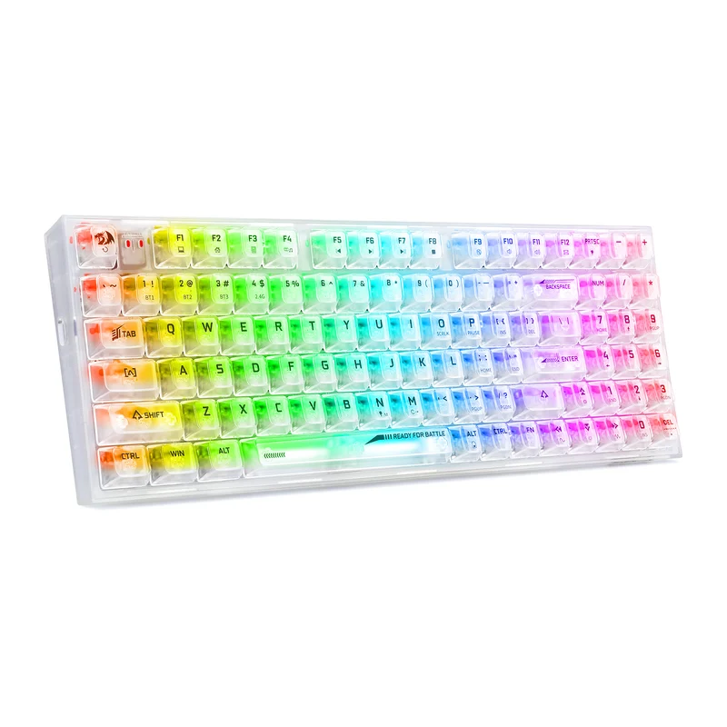 Redragon Irelia Pro K658 RGB Tri-Mode 94-Key Hot-Swappable Wireless Mechanical Keyboard (Transparent White)