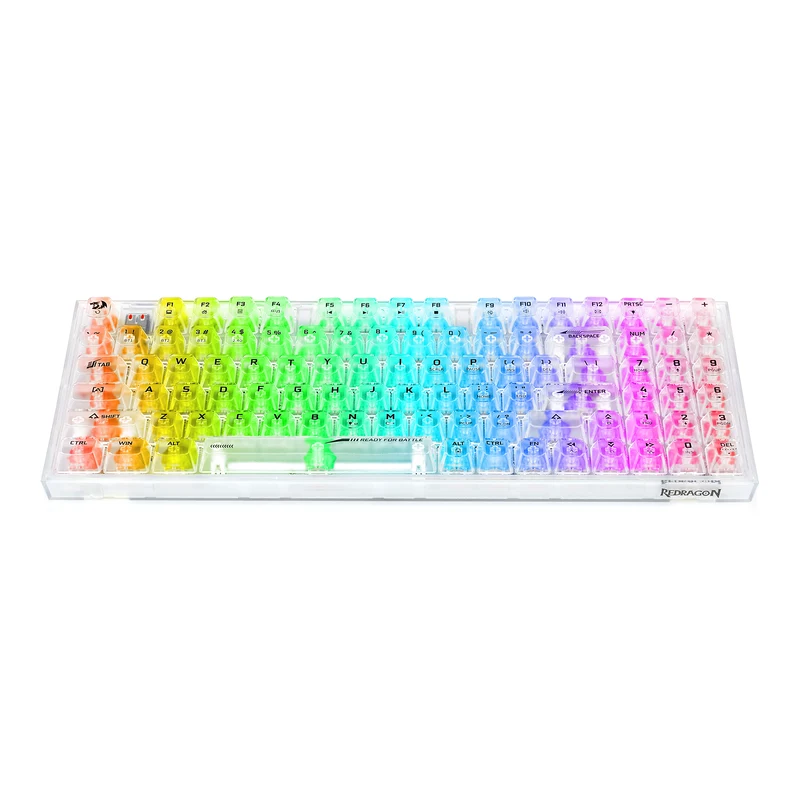 Redragon Irelia Pro K658 RGB Tri-Mode 94-Key Hot-Swappable Wireless Mechanical Keyboard (Transparent White)