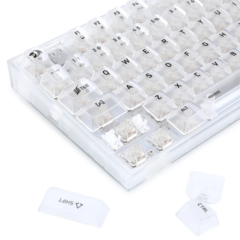 Redragon Irelia Pro K658 RGB Tri-Mode 94-Key Hot-Swappable Wireless Mechanical Keyboard (Transparent White)