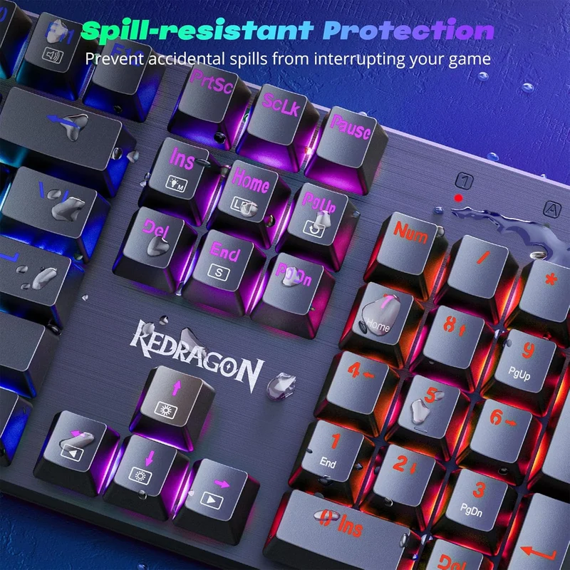 Redragon Sindri K671 RGB Hot-Swappable Full Sized Wired Mechanical Gaming Keyboard (Dust-Proof Red Switch) (Black)