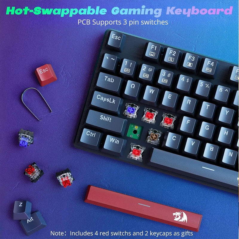 Redragon Sindri K671 RGB Hot-Swappable Full Sized Wired Mechanical Gaming Keyboard (Dust-Proof Red Switch) (Black)