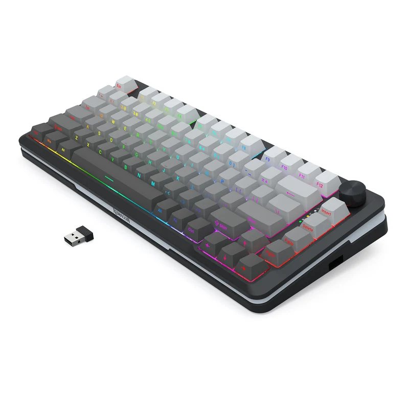 Redragon Cyrus Pro K681SP RGB Wireless 75% Hot-Swappable Gasket Mechanical Keyboard with Knob (RPC Linear Switch) (Gradient Grey)