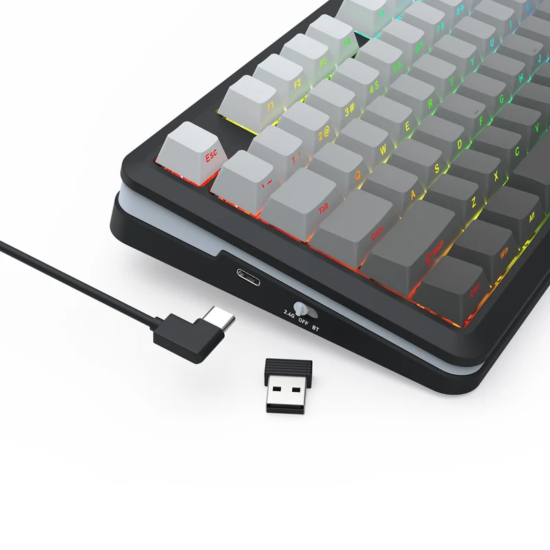 Redragon Cyrus Pro K681SP RGB Wireless 75% Hot-Swappable Gasket Mechanical Keyboard with Knob (RPC Linear Switch) (Gradient Grey)