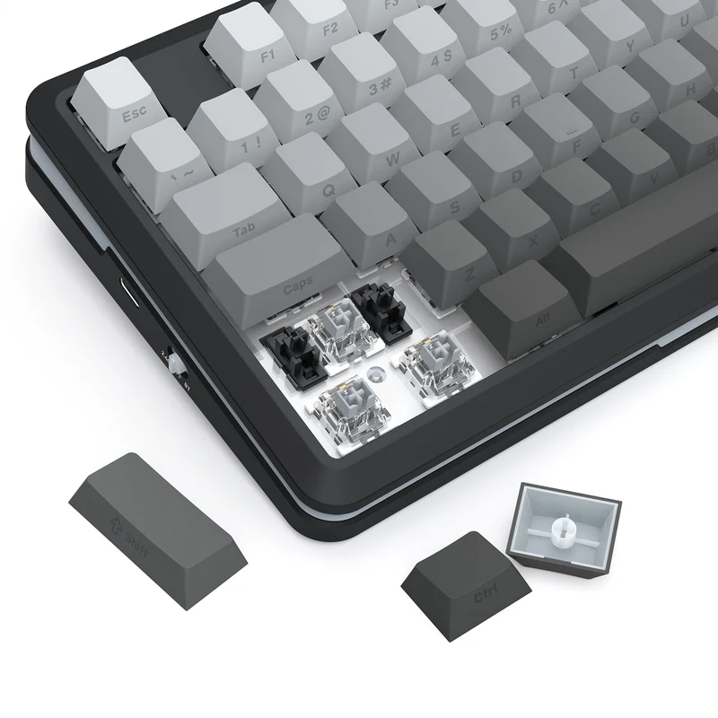 Redragon Cyrus Pro K681SP RGB Wireless 75% Hot-Swappable Gasket Mechanical Keyboard with Knob (RPC Linear Switch) (Gradient Grey)