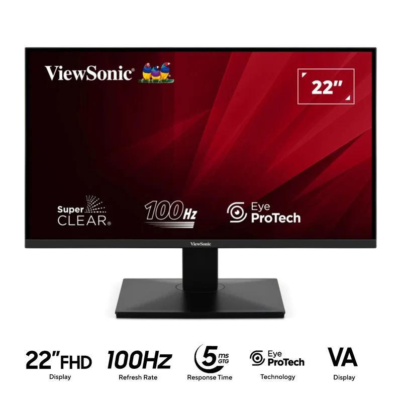 ViewSonic VA22E2-H 22" FHD (1920x1080) 100Hz 5ms GTG VA Monitor with HDMI, VGA & Tilt Adjustment