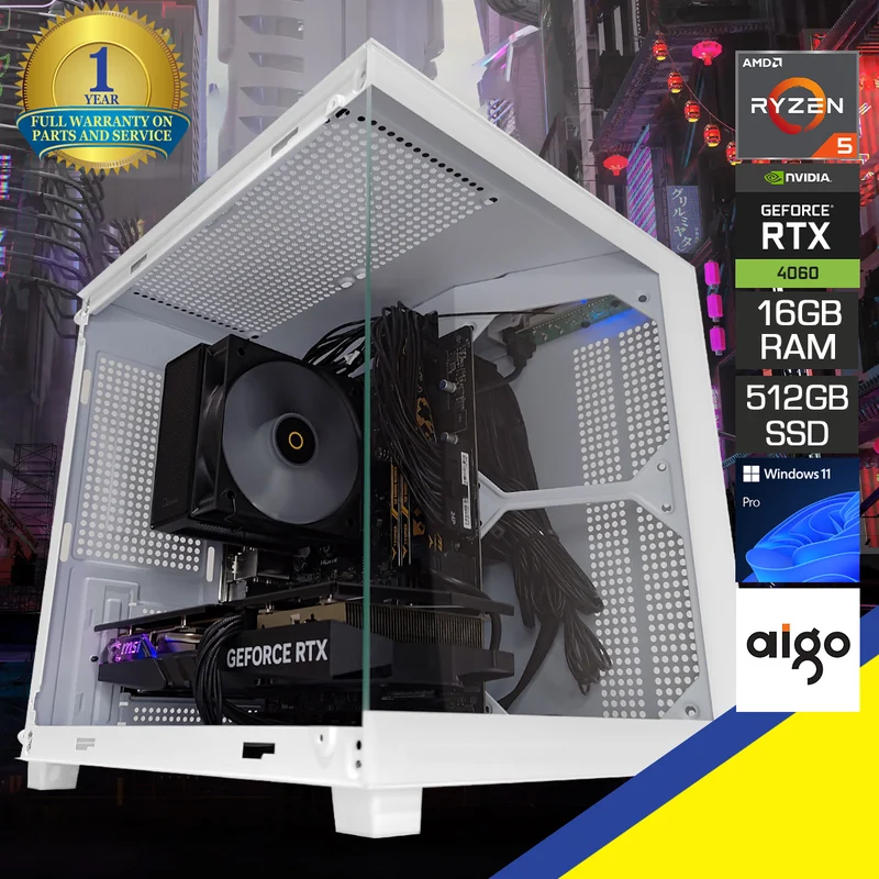 Alpha Apollo A275 White Desktop Gaming PC | Ryzen 5 5600 | 16GB RAM | 512GB SSD | RTX 4060 | Windows 11 Pro