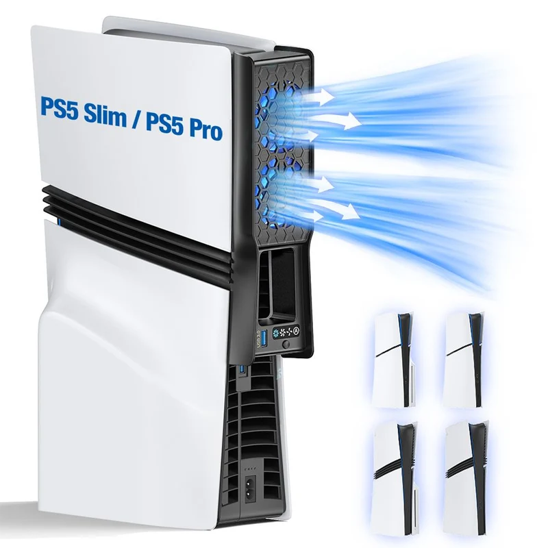 PS5 Auto Mode Cooling Fan with 3 Speed Levels for PS5 Slim / PS5 Pro (Black) (VG-P5389B)
