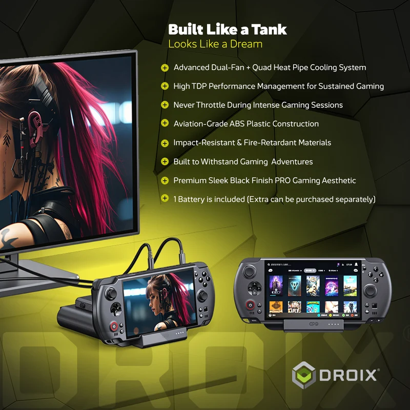 GPD Win 5 AMD Ryzen AI Max+ 395 7" (1920x1080) 120Hz Gaming Display 32GB RAM LPDDR5X-8000MT/S + 2TB SSD AMD Radeon 8060S (RDNA3.5) Windows 11 Handheld Gaming Console (Black) + GPD Win 5 Protection Case