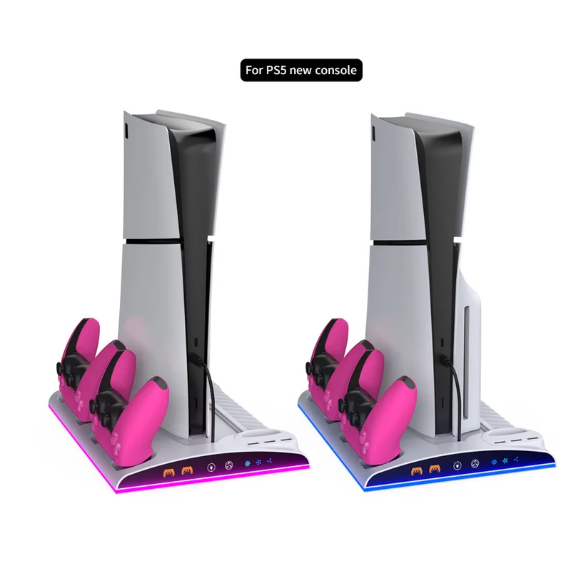 Dobe Multifunctional Cooling & Charging Stand For PS5 / PS5 Slim / PS5 Pro (White) TP5-3570D