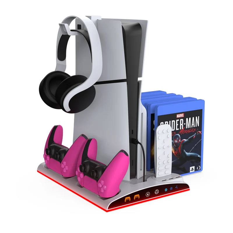 Dobe Multifunctional Cooling & Charging Stand For PS5 / PS5 Slim / PS5 Pro (White) TP5-3570D