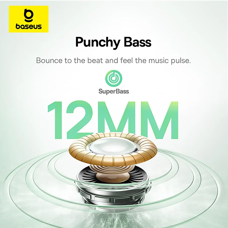Baseus Bass BP1 NC Noise-Cancelling Earbuds (Cosmic Black, Moon White, Galaxy Blue, Baby Pink) (A0010704, A0010705, A0010706, A0010707)