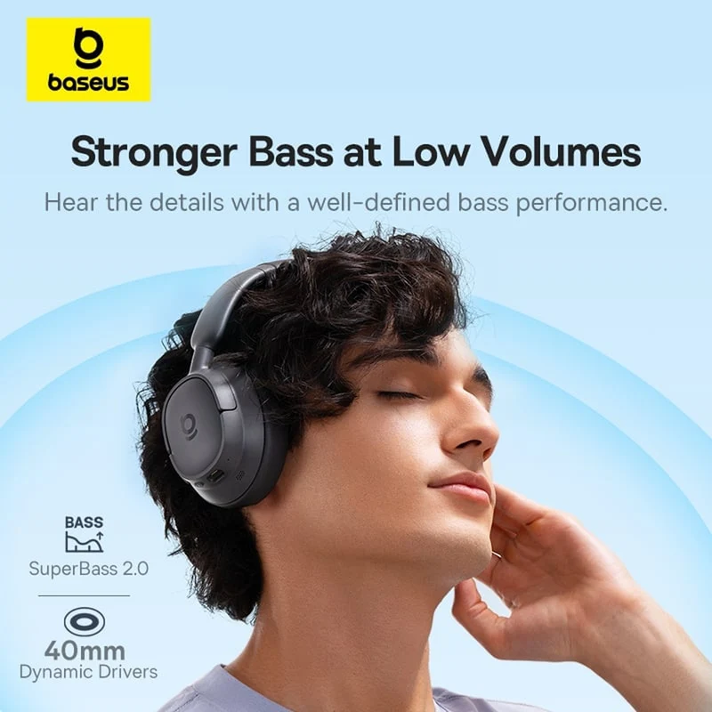 Baseus Bass BH1 Wireless Headphones (Space Grey) (A0203A08)