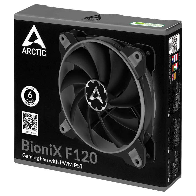 Arctic BioniX F120 120mm PWM Fan with Cable Splitter (Black/Grey) (ACFAN00163A)