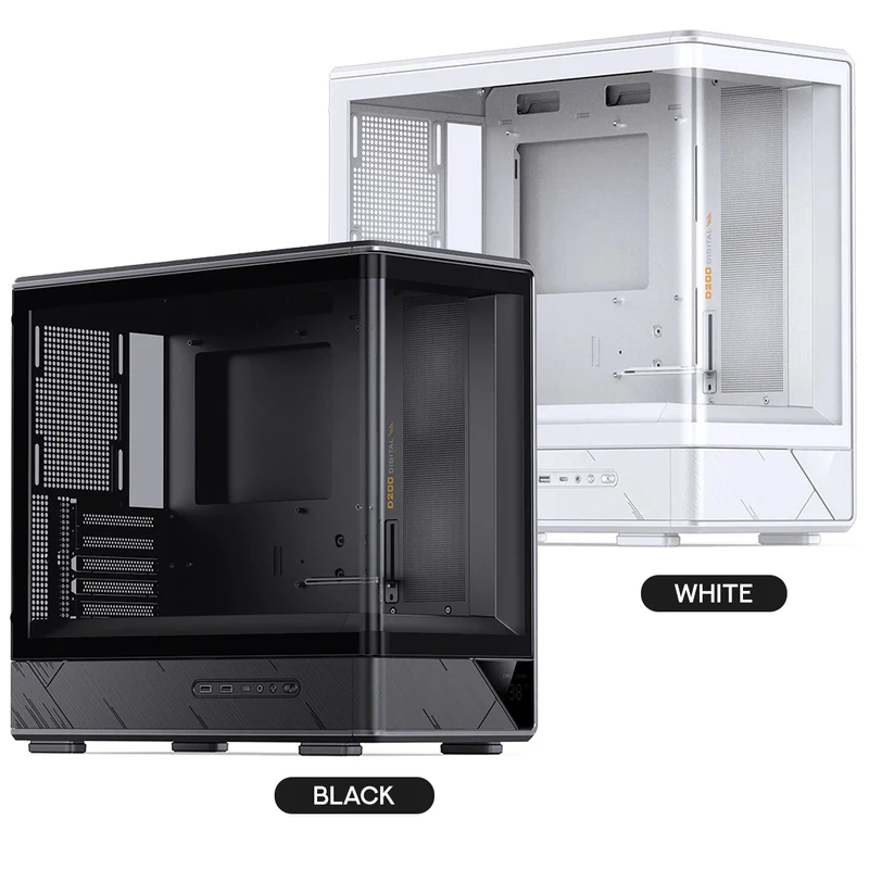 Jonsbo D200 M-ATX Computer Case (Black, White)